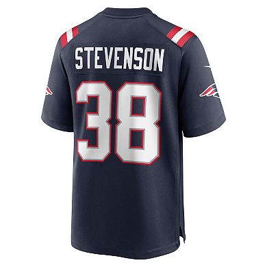 Men's Nike Rhamondre Stevenson Navy New England Patriots Game Jersey