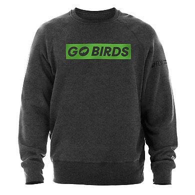 Go Birds Men's New Era Charcoal Philadelphia Eagles Fly Collection Pullover Sweatshirt