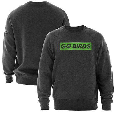 Go Birds Men's New Era Charcoal Philadelphia Eagles Fly Collection Pullover Sweatshirt