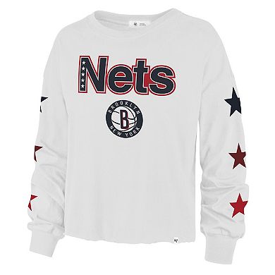 Women's '47 White Brooklyn Nets 2021/22 City Edition Call Up Parkway Long Sleeve T-Shirt