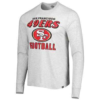 Men's '47 Heathered Gray San Francisco 49ers Dozer Franklin Long Sleeve T-Shirt