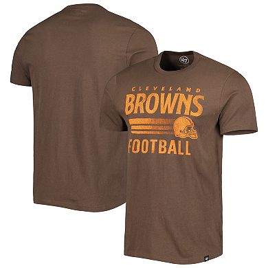 Men's '47 Brown Cleveland Browns Wordmark Rider Franklin T-Shirt