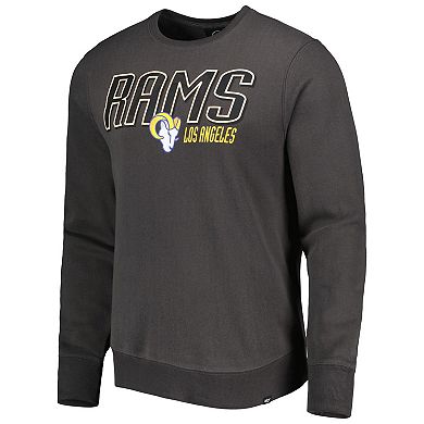 Men's '47 Charcoal Los Angeles Rams Locked In Headline Pullover Sweatshirt