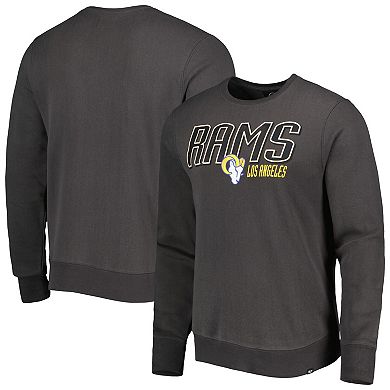 Men's '47 Charcoal Los Angeles Rams Locked In Headline Pullover Sweatshirt