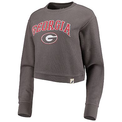Women's League Collegiate Wear Gray Georgia Bulldogs Classic Campus Corded Timber Sweatshirt