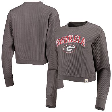 Women's League Collegiate Wear Gray Georgia Bulldogs Classic Campus Corded Timber Sweatshirt