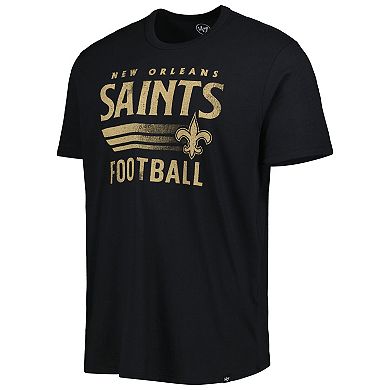 Men's '47 Black New Orleans Saints Wordmark Rider Franklin T-Shirt
