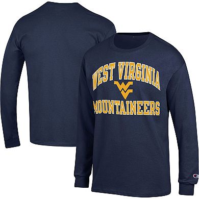 Men's Champion Navy West Virginia Mountaineers High Motor Long Sleeve T-Shirt