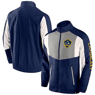Men's Fanatics Branded  Navy LA Galaxy Net Goal Raglan Full-Zip Track Jacket