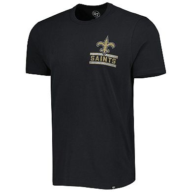 Men's '47 Black New Orleans Saints Open Field Franklin T-Shirt