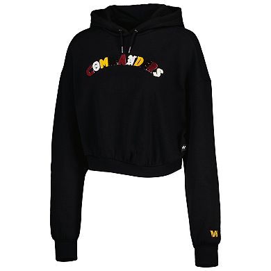 Women's The Wild Collective Black Washington Commanders Cropped Pullover Hoodie