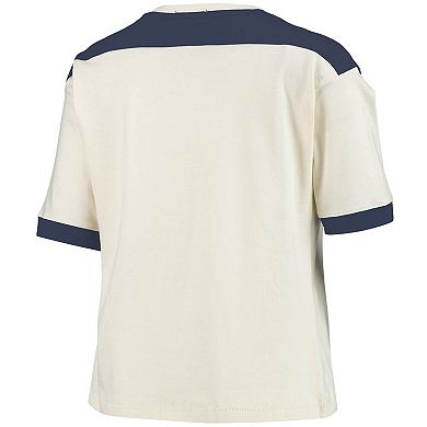 Women's '47 Cream/Navy New England Patriots Billie Cropped T-Shirt