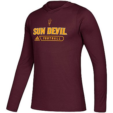 Men's adidas Maroon Arizona State Sun Devils Sideline Authentic AEROREADY Hoodie Long Sleeve T-Shirt