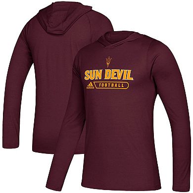 Men's adidas Maroon Arizona State Sun Devils Sideline Authentic AEROREADY Hoodie Long Sleeve T-Shirt