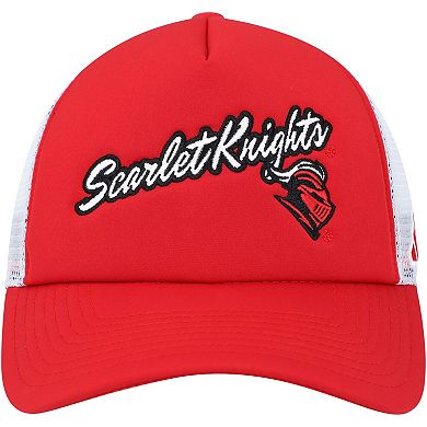 Men's adidas Scarlet Rutgers Scarlet Knights Script Trucker Snapback Hat