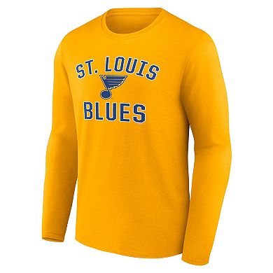Men's Fanatics Branded Gold St. Louis Blues Team Victory Arch Long Sleeve T-Shirt