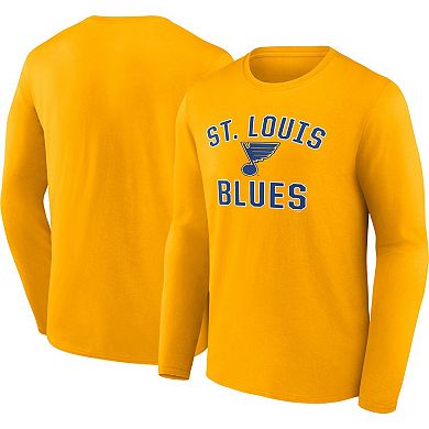 Men's Fanatics Branded Gold St. Louis Blues Team Victory Arch Long Sleeve T-Shirt