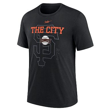 Men's Nike  Black San Francisco Giants Rewind Retro Tri-Blend T-Shirt