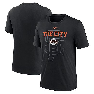 Men's Nike  Black San Francisco Giants Rewind Retro Tri-Blend T-Shirt