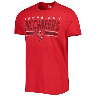 Men's '47 Red Tampa Bay Buccaneers Team Stripe T-Shirt