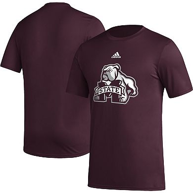 Men's adidas Maroon Mississippi State Bulldogs Basics Secondary Pre-Game AEROREADY T-Shirt