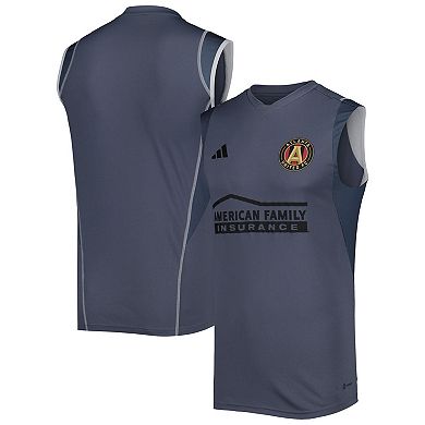 Men's adidas Gray Atlanta United FC 2023 On-Field Sleeveless Training Jersey