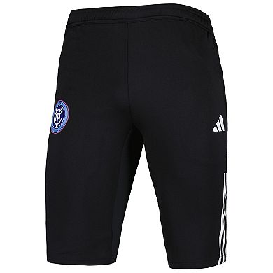 Men's adidas Black New York City FC 2023 On-Field Training AEROREADY Half Pants