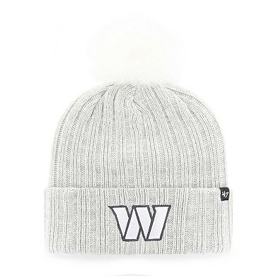 Women's '47 Gray Washington Commanders Koda Cuffed Knit Hat with Pom