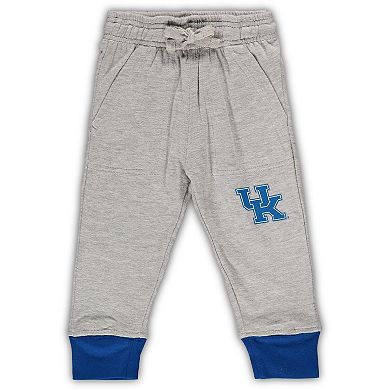 Infant Wes & Willy Heathered Gray/Royal Kentucky Wildcats Jie Jie Long Sleeve Bodysuit & Pants Set