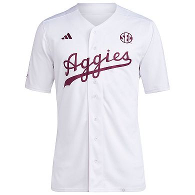 Men's adidas White Texas A&M Aggies Team Baseball Jersey