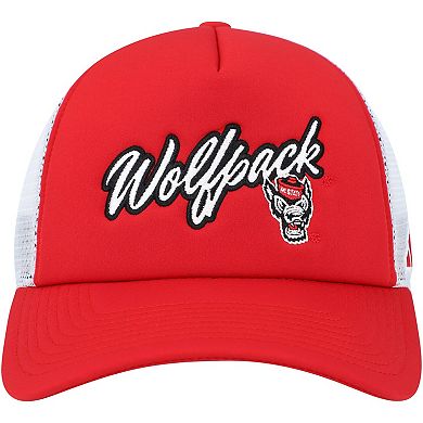 Men's adidas Red NC State Wolfpack Script Trucker Snapback Hat