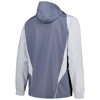 Men's adidas Charcoal LA Galaxy All-Weather Raglan Hoodie Full-Zip Jacket