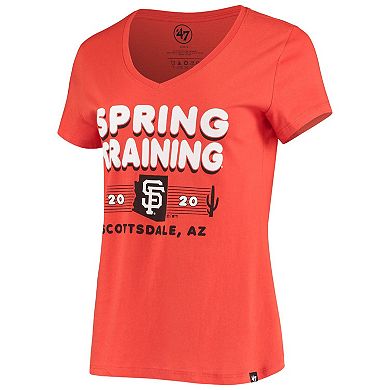 Women's '47 Orange San Francisco Giants 2020 Spring Training Retro Bubble Rival V-Neck T-Shirt