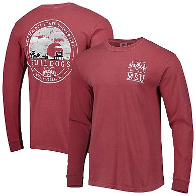 Men's Maroon Mississippi State Bulldogs Circle Campus Scene Long Sleeve T-Shirt