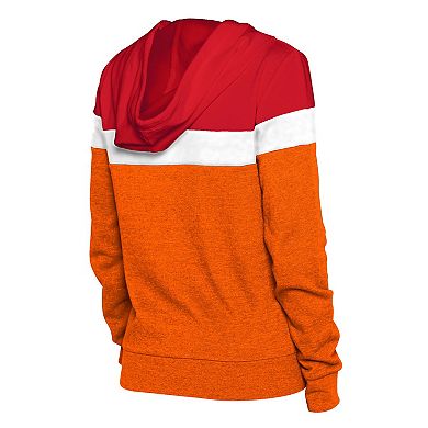 Women's New Era Orange/Red Tampa Bay Buccaneers Throwback Colorblock Full-Zip Hoodie