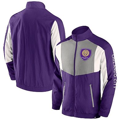 Men's Fanatics Branded  Purple Orlando City SC Net Goal Raglan Full-Zip Track Jacket