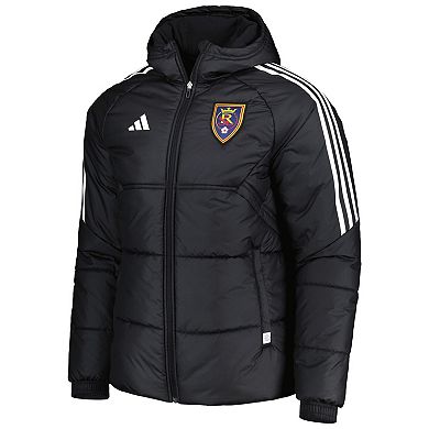 Men's adidas Black Real Salt Lake Winter Raglan Full-Zip Hoodie Jacket
