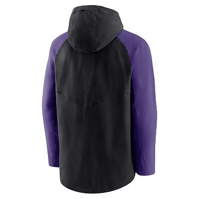 Men's Nike Black/Purple Colorado Rockies Authentic Collection Performance Raglan Full-Zip Hoodie