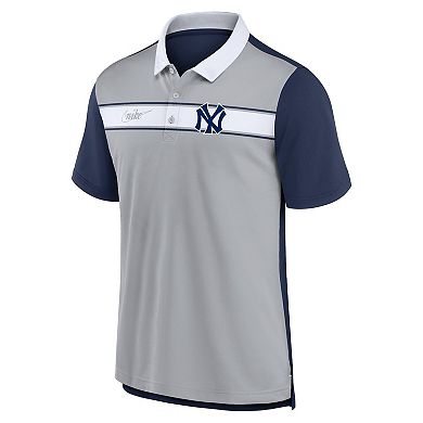 Men's Nike  Gray/Navy New York Yankees Rewind Stripe Polo