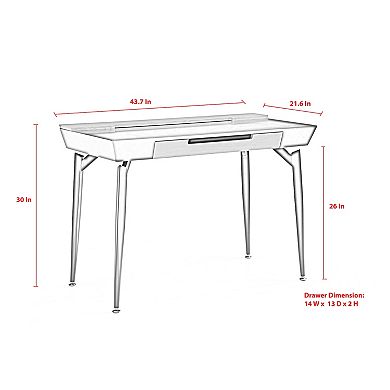 Paizlee Writing Desk 3 Storage Drawers, Extra Storage on Top