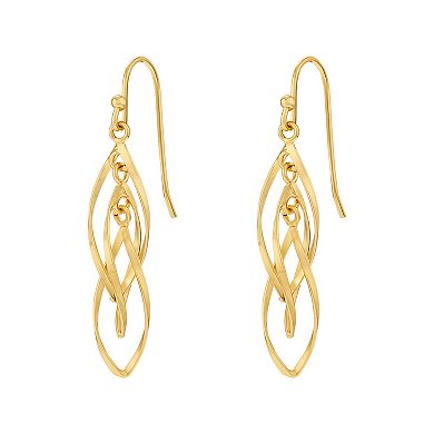 PRIMROSE 24k Gold Plated Corkscrew Drop Earrings