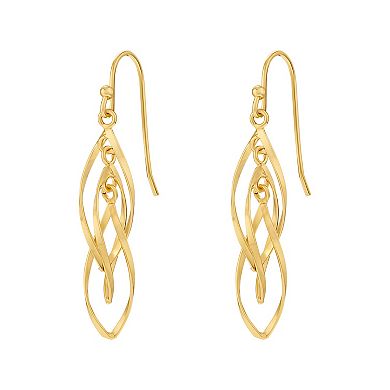 PRIMROSE 24k Gold Plated Corkscrew Drop Earrings