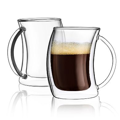 JoyJolt Caleo Double Wall Espresso 5.4-oz. 4-pc. Glass Set