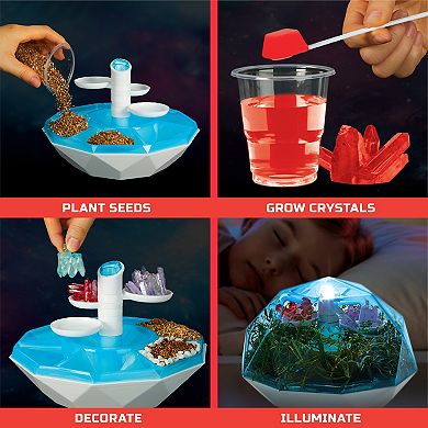 Discovery Mindblown Discovery™ #Mindblown DIY Light-Up Terrarium Plants & Crystals Geodome 16-pc. Grow Kit