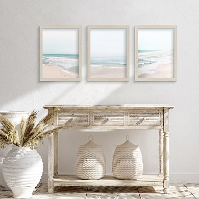 Americanflat Aerial Ocean Framed Wall Art 3-piece Set