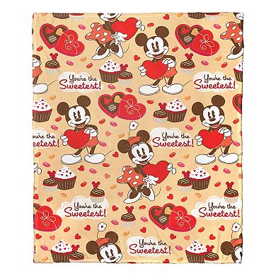 Disney's Mickey Mouse & Minnie Mouse You're the Sweetest Silky Touch Throw Blanket