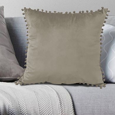 Harper Lane® Velvet Pompom Throw Pillow