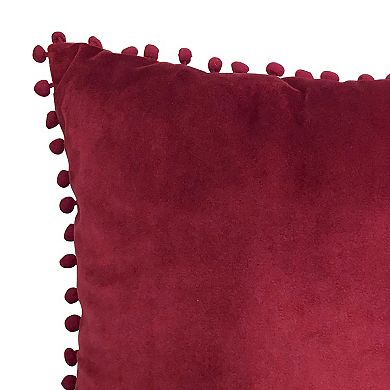 Harper Lane® Velvet Pompom Throw Pillow