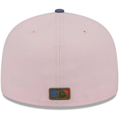 Men's New Era Pink/Blue Houston Astros  Olive Undervisor 59FIFTY Fitted Hat