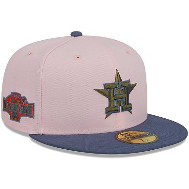 Men's New Era Pink/Blue Houston Astros  Olive Undervisor 59FIFTY Fitted Hat